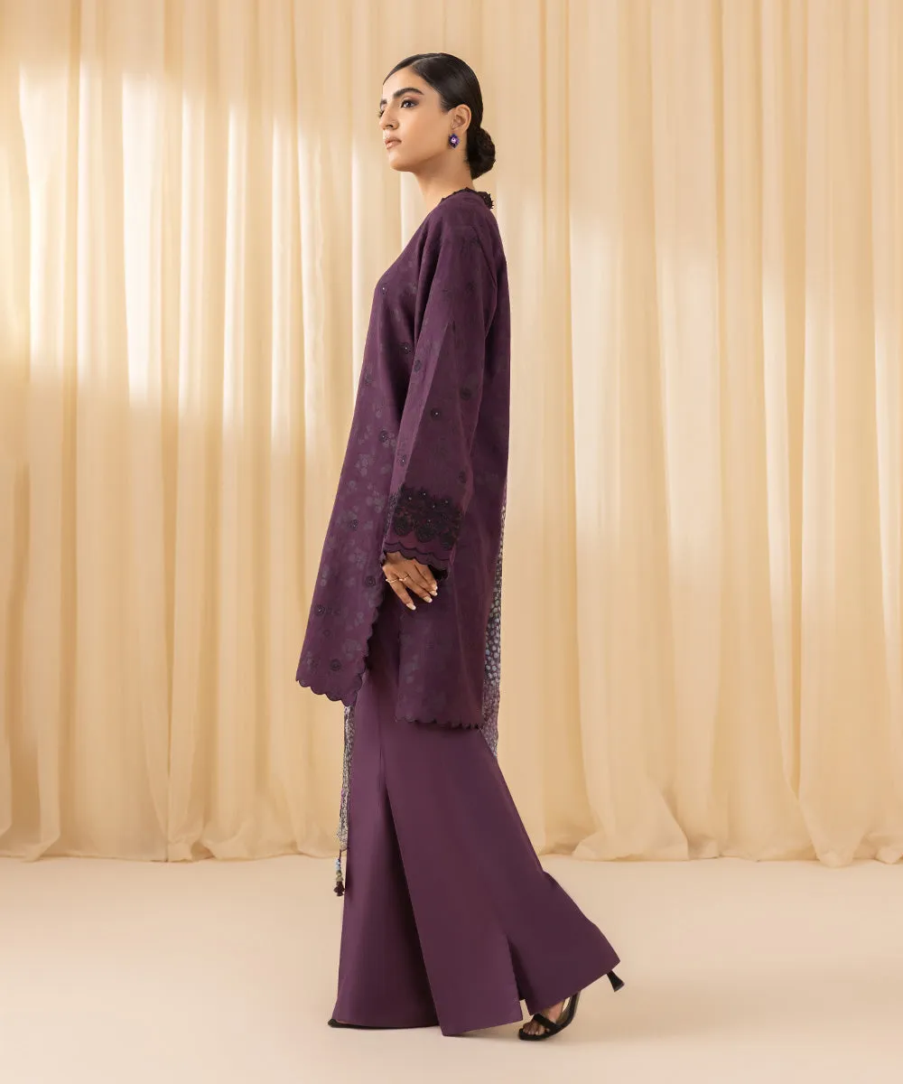 3 Piece -  Embroidered Jacquard Suit