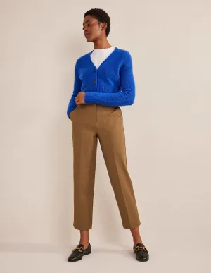 Bi-Stretch Tapered Trousers-Caramel Cream