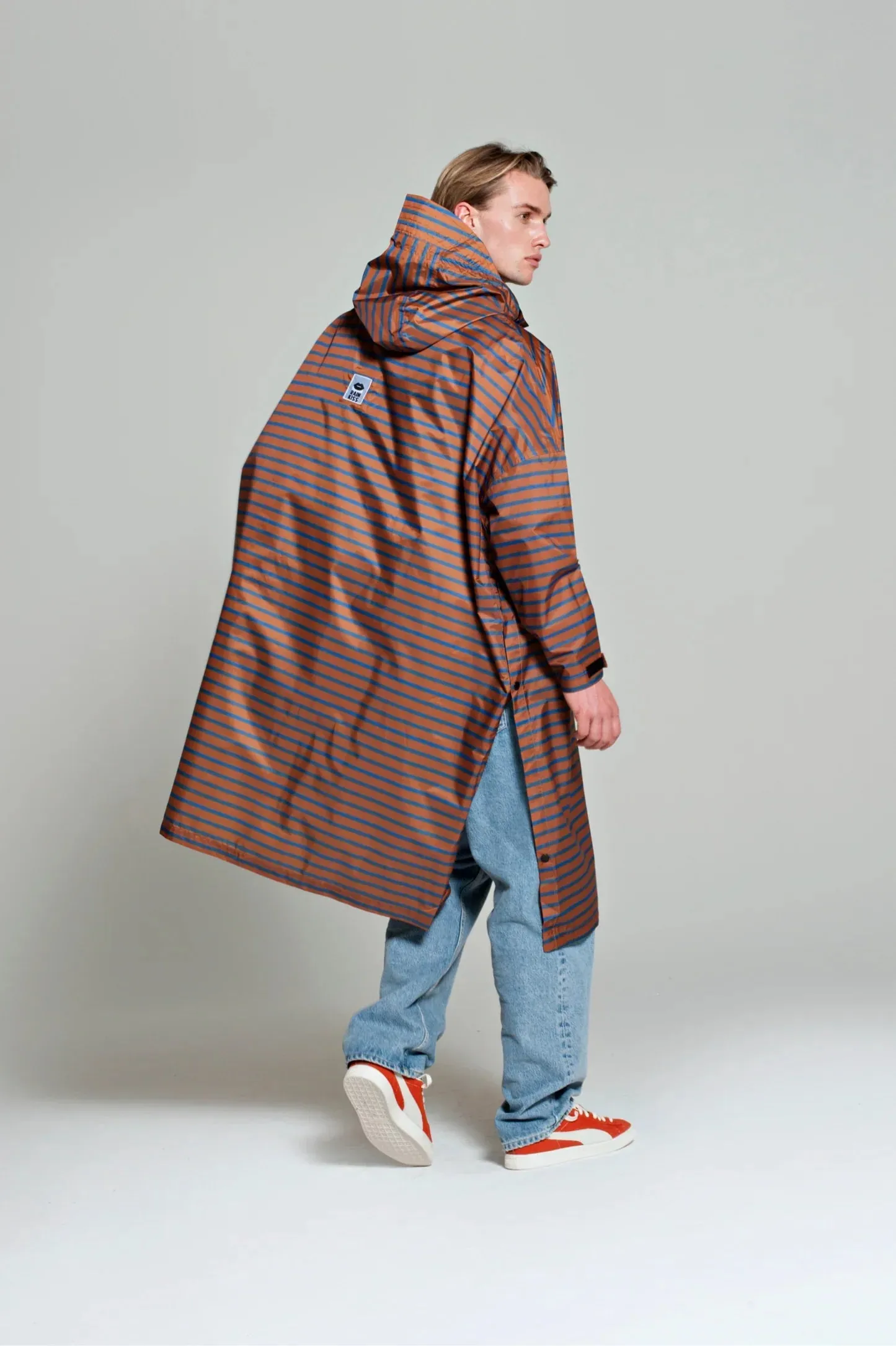 Breton Brown Blue - Rain Poncho