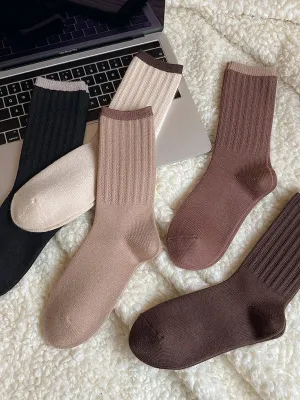 Casual Vintage Contrast Color Socks Accessories