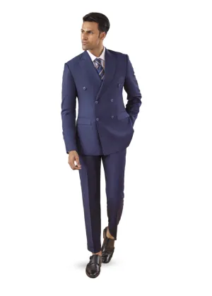 Double Breast Suit Peak Lapel Navy