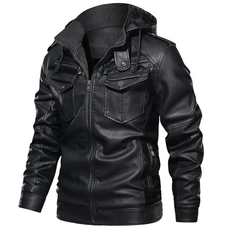 Louie  | Stylish Leather Hoodie Jacket