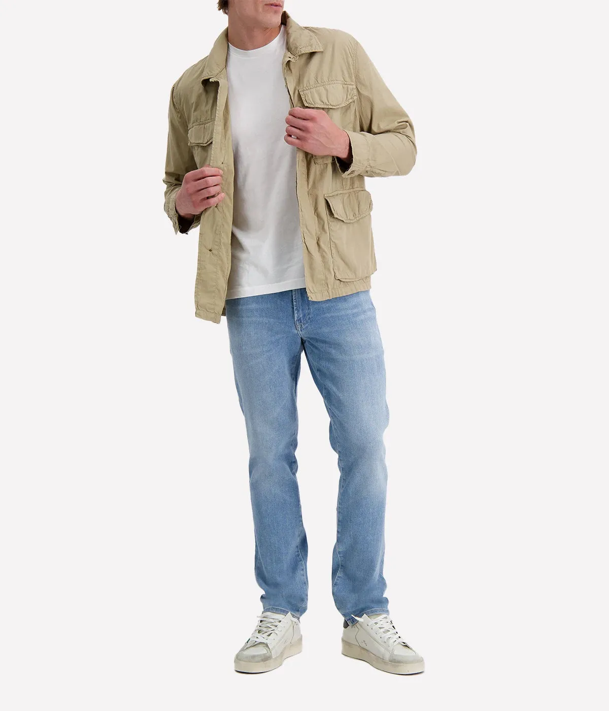 Men Woven Jacket in Khaki