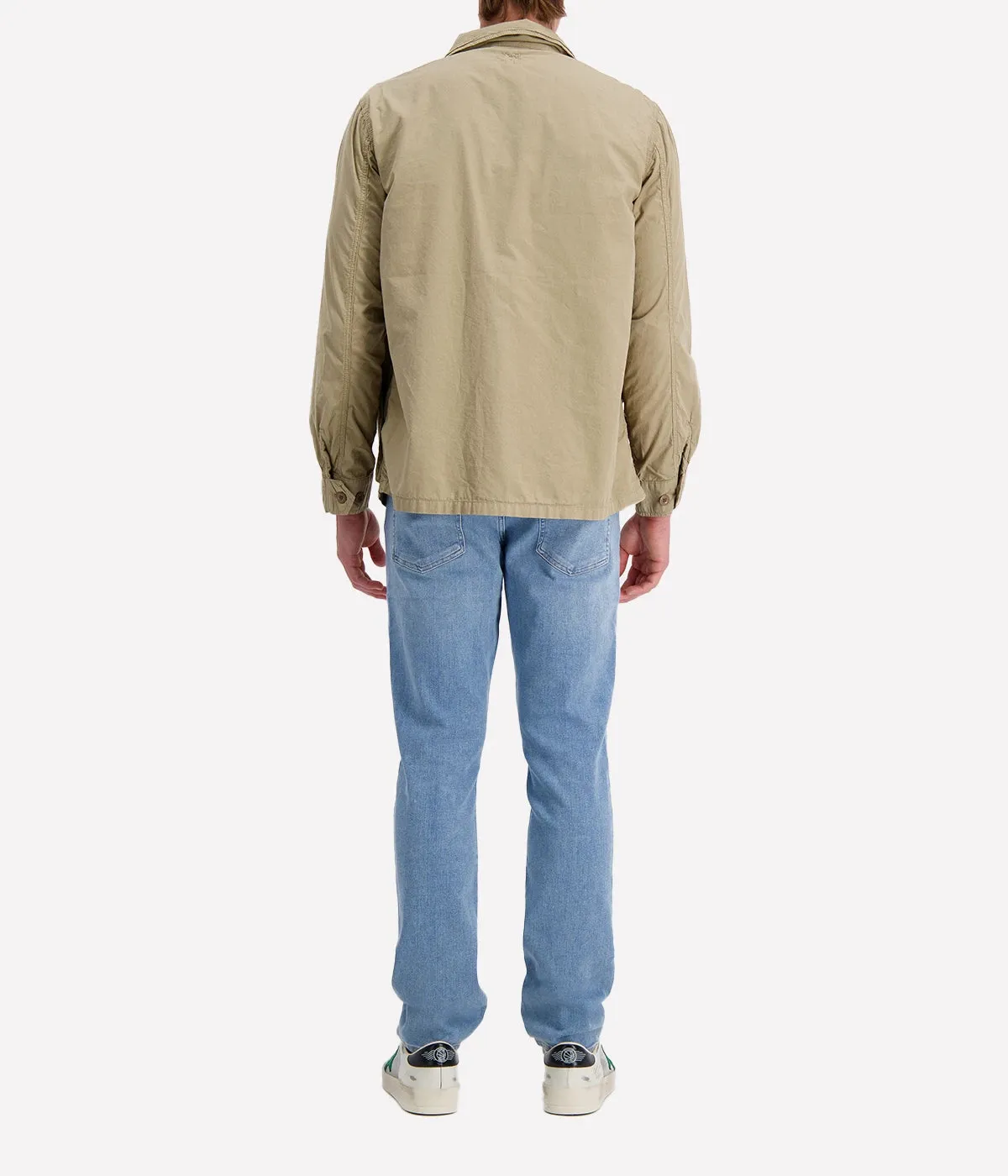 Men Woven Jacket in Khaki