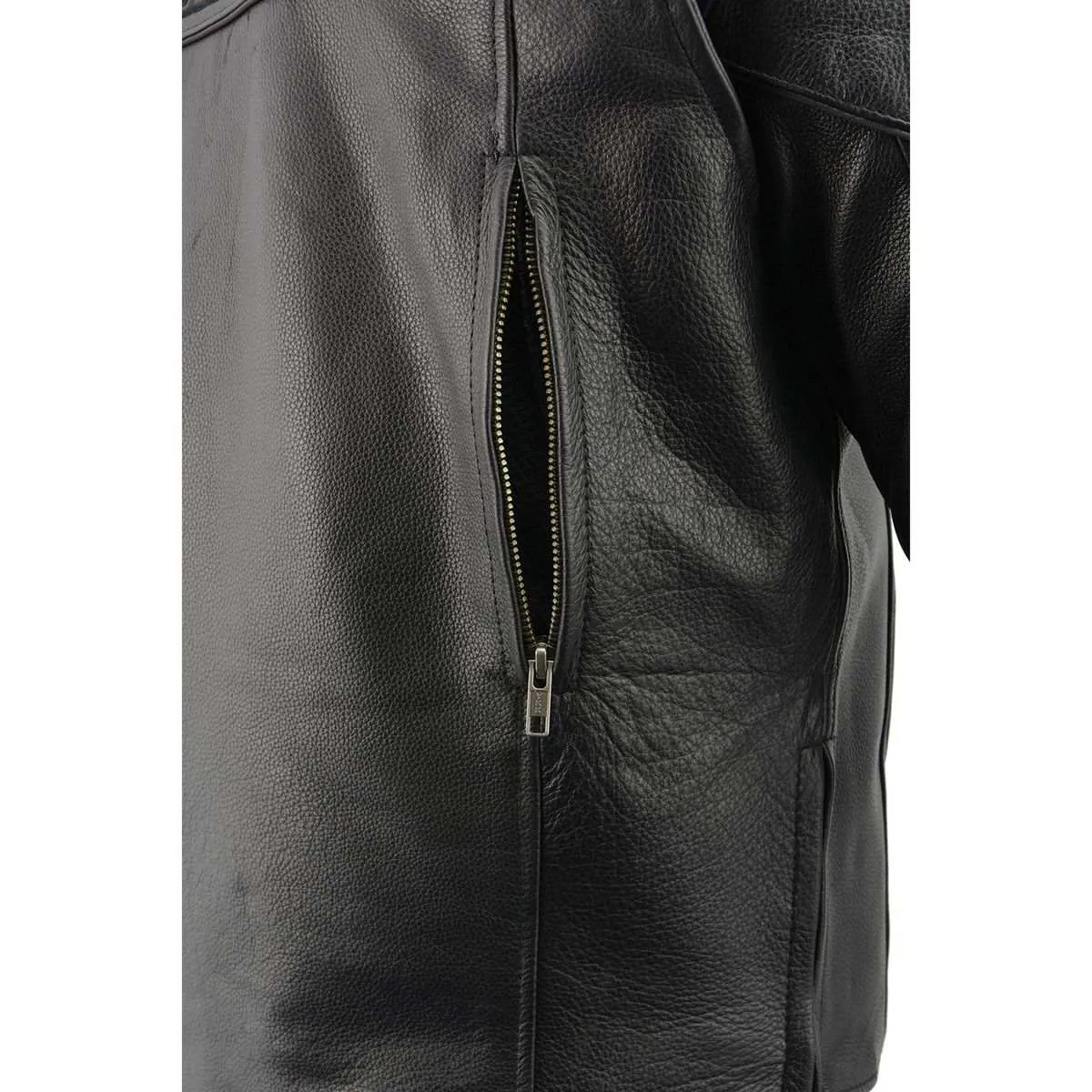 Milwaukee Leather MLM1501 Men's Black 'Cool-Tec' Leather Crossover