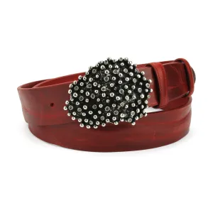 Poppy Red vintage feel coral reef belt