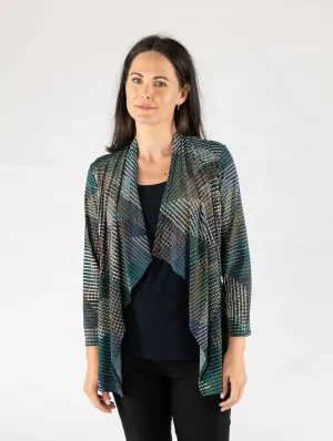 Print Waterfall Mock Cardigan