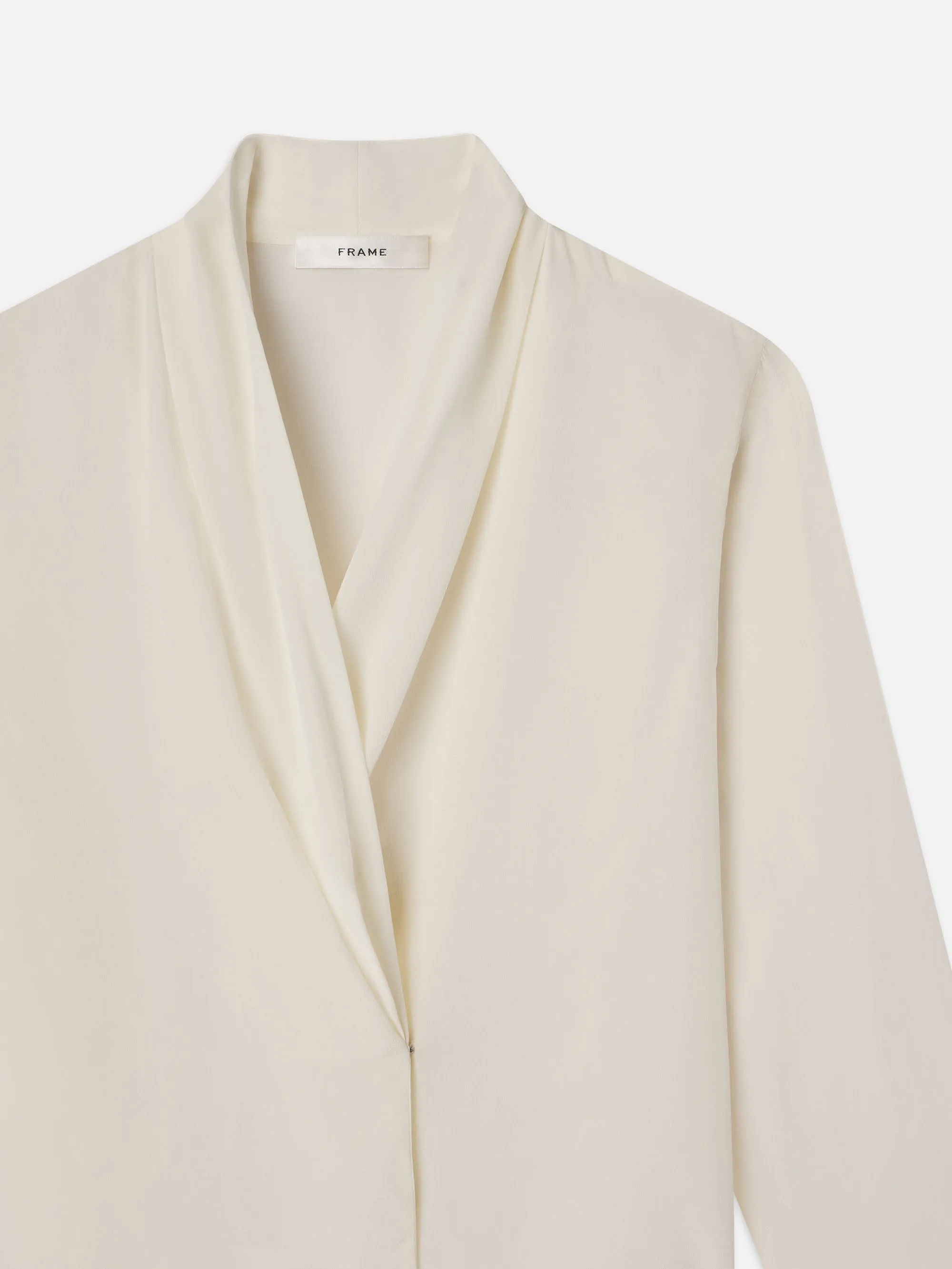 Shawl Collar Blouse -- Cream