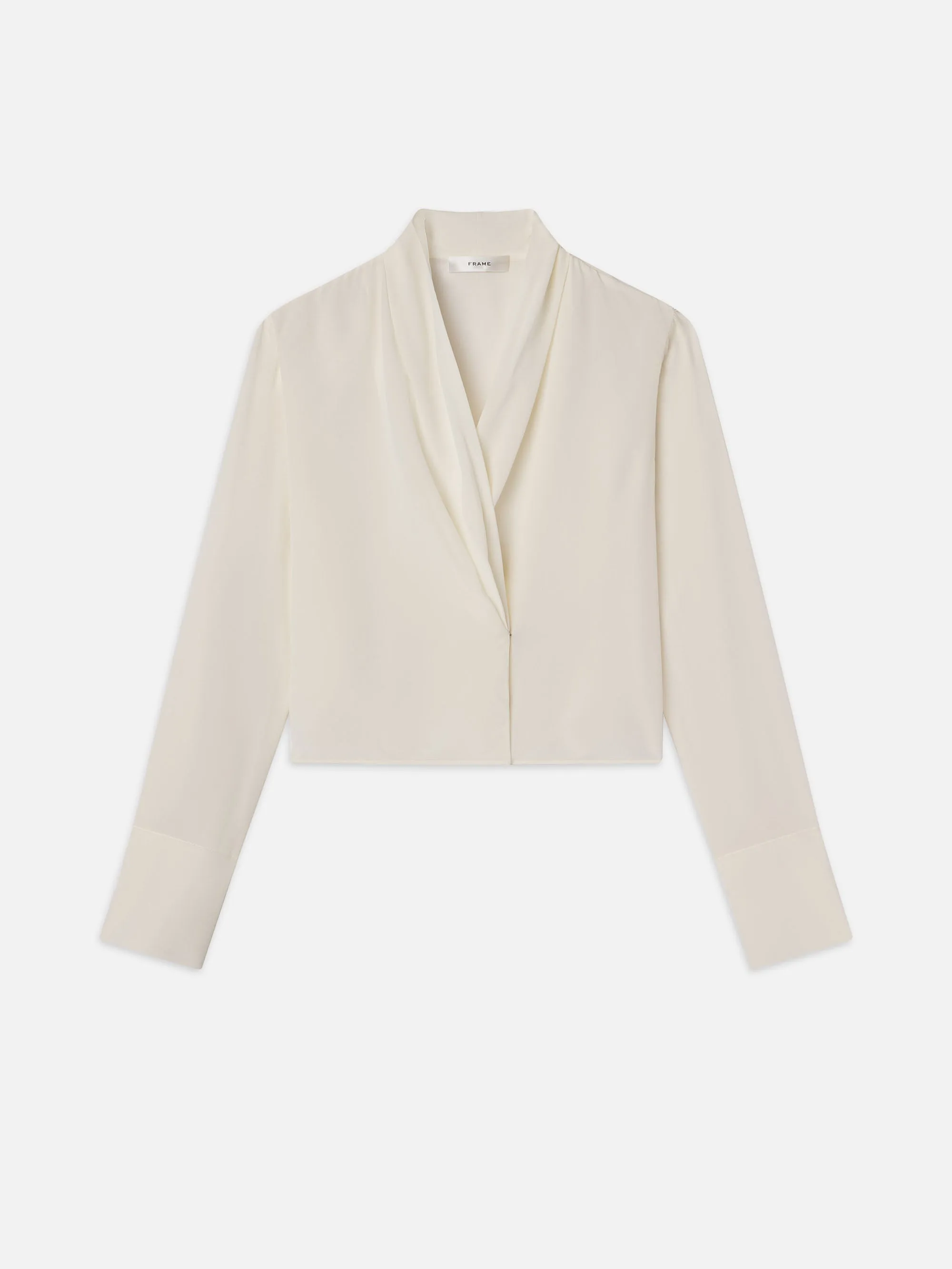 Shawl Collar Blouse -- Cream