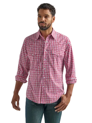 Wrangler Men's Western Snap Plaid Shirt -Big